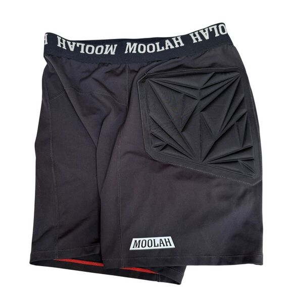 Moolah Kicks Women's Black Padded Compression Shorts Active Elastic Sz M NWOT - Picture 1 of 4
